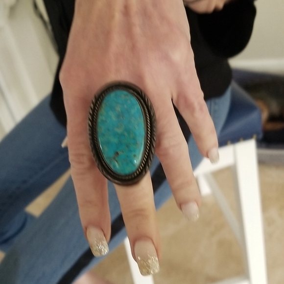 Authentic vintage American Indian turquoise ring - Picture 1 of 4